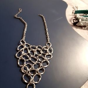 Sexy silver cleavage necklace